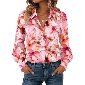image:imageZeagoo Women Button Down Shirts Lantern Long Sleeve Tops Business Casual Chiffon Blouses Trendy Work ClothesWf97pink