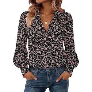 image:imageZeagoo Women Button Down Shirts Lantern Long Sleeve Tops Business Casual Chiffon Blouses Trendy Work ClothesXh532black
