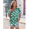 image:imageZeagoo Ladies Button Down Shirts Short Sleeve Hawaiian Top V Neck Boho Leaf Print Summer Outfit Blouses