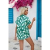 image:imageZeagoo Ladies Button Down Shirts Short Sleeve Hawaiian Top V Neck Boho Leaf Print Summer Outfit Blouses