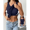 image:imageZeagoo Tank Tops with Built in Bra for Women Sleeveless Crewneck Racerback Ribbed Fitted Tops Basic Summer Clothing 2026Navy Blue