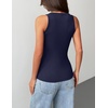 image:imageZeagoo Tank Tops with Built in Bra for Women Sleeveless Crewneck Racerback Ribbed Fitted Tops Basic Summer Clothing 2026Navy Blue