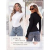 image:imageZeagoo Women Fall Clothes 3 Pack Long Sleeve Shirts Slim Fit Mock Neck TopsBeigekhakibrown