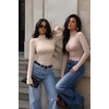 image:imageZeagoo Women Fall Clothes 3 Pack Long Sleeve Shirts Slim Fit Mock Neck TopsBeigekhakibrown