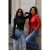 image:imageZeagoo Women Fall Clothes 3 Pack Long Sleeve Shirts Slim Fit Mock Neck TopsBlackwhitetrue Red