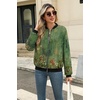 image:imageZeagoo Womens Bomber Jacket Casual Coat Zip Up Spring Fall Clothes with Pockets SXXLGreen Print