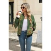 image:imageZeagoo Womens Bomber Jacket Casual Coat Zip Up Spring Fall Clothes with Pockets SXXLGreen Print