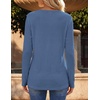 image:imageZeagoo Womens Long Sleeve Waffle Knit Shirts Dressy Casual Loose Button Up V Neck Tops 2026 Fall Basic Tee BlouseArmy Green