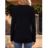image:imageZeagoo Womens Long Sleeve Waffle Knit Shirts Dressy Casual Loose Button Up V Neck Tops 2026 Fall Basic Tee BlouseBlack