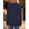 image:imageZeagoo Womens Long Sleeve Waffle Knit Shirts Dressy Casual Loose Button Up V Neck Tops 2026 Fall Basic Tee BlouseDark Blue