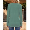 image:imageZeagoo Womens Long Sleeve Waffle Knit Shirts Dressy Casual Loose Button Up V Neck Tops 2026 Fall Basic Tee BlouseGrayish Green