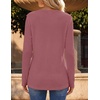 image:imageZeagoo Womens Long Sleeve Waffle Knit Shirts Dressy Casual Loose Button Up V Neck Tops 2026 Fall Basic Tee BlouseMauve