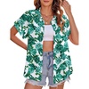 image:imageZeagoo Ladies Button Down Shirts Short Sleeve Hawaiian Top V Neck Boho Leaf Print Summer Outfit Blouses