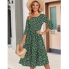 image:imageZeagoo 34 Sleeve Womens Dress Casual Flowy ALine Midi Tshirt Dresses with Pockets Crewneck Vocation Boho Beach SundressXh527
