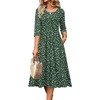 image:imageZeagoo 34 Sleeve Womens Dress Casual Flowy ALine Midi Tshirt Dresses with Pockets Crewneck Vocation Boho Beach SundressXh527