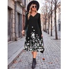 image:imageZeagoo Dresses for Women Long Sleeve Midi Dress Fall Casual A Line Dress 2026 V Neck Flare Dress with PocketsBlack Floral