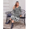 image:imageZeagoo Dresses for Women Long Sleeve Midi Dress Fall Casual A Line Dress 2026 V Neck Flare Dress with PocketsBlack White Floral