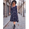 image:imageZeagoo Dresses for Women Long Sleeve Midi Dress Fall Casual A Line Dress 2026 V Neck Flare Dress with PocketsBlue Loral2