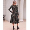 image:imageZeagoo Dresses for Women Long Sleeve Midi Dress Fall Casual A Line Dress 2026 V Neck Flare Dress with PocketsFloral