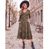 image:imageZeagoo Dresses for Women Long Sleeve Midi Dress Fall Casual A Line Dress 2026 V Neck Flare Dress with PocketsFloral Printed1