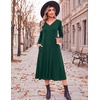 image:imageZeagoo Dresses for Women Long Sleeve Midi Dress Fall Casual A Line Dress 2026 V Neck Flare Dress with PocketsGreen