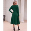 image:imageZeagoo Dresses for Women Long Sleeve Midi Dress Fall Casual A Line Dress 2026 V Neck Flare Dress with PocketsGreen