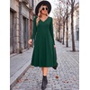 image:imageZeagoo Dresses for Women Long Sleeve Midi Dress Fall Casual A Line Dress 2026 V Neck Flare Dress with PocketsGreen