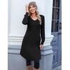 image:imageZeagoo Fall Dresses for Women Long Sleeve Casual Pleated V Neck Dress 2026 A Line Tunic DressAblack