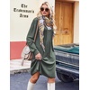 image:imageZeagoo Fall Dresses for Women Long Sleeve Casual Pleated V Neck Dress 2026 A Line Tunic DressArmy Green