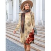 image:imageZeagoo Fall Dresses for Women Long Sleeve Casual Pleated V Neck Dress 2026 A Line Tunic DressBeige Floral