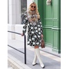 image:imageZeagoo Fall Dresses for Women Long Sleeve Casual Pleated V Neck Dress 2026 A Line Tunic DressBlack Floral