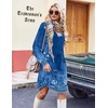 image:imageZeagoo Fall Dresses for Women Long Sleeve Casual Pleated V Neck Dress 2026 A Line Tunic DressBlue Floral
