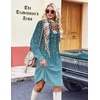 image:imageZeagoo Fall Dresses for Women Long Sleeve Casual Pleated V Neck Dress 2026 A Line Tunic DressBlue Green 01