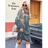image:imageZeagoo Fall Dresses for Women Long Sleeve Casual Pleated V Neck Dress 2026 A Line Tunic DressBlue Green Floral