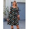 image:imageZeagoo Fall Dresses for Women Long Sleeve Casual Pleated V Neck Dress 2026 A Line Tunic DressHalloween Print