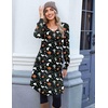 image:imageZeagoo Fall Dresses for Women Long Sleeve Casual Pleated V Neck Dress 2026 A Line Tunic DressHalloween Print