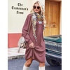 image:imageZeagoo Fall Dresses for Women Long Sleeve Casual Pleated V Neck Dress 2026 A Line Tunic DressMauve