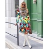 image:imageZeagoo Fall Dresses for Women Long Sleeve Casual Pleated V Neck Dress 2026 A Line Tunic DressMixed Printed