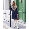 image:imageZeagoo Fall Dresses for Women Long Sleeve Casual Pleated V Neck Dress 2026 A Line Tunic DressNavy