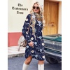 image:imageZeagoo Fall Dresses for Women Long Sleeve Casual Pleated V Neck Dress 2026 A Line Tunic DressNavy Floral