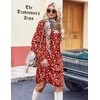 image:imageZeagoo Fall Dresses for Women Long Sleeve Casual Pleated V Neck Dress 2026 A Line Tunic DressRed Floral