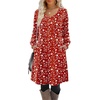 image:imageZeagoo Fall Dresses for Women Long Sleeve Casual Pleated V Neck Dress 2026 A Line Tunic DressRed Floral