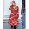 image:imageZeagoo Fall Dresses for Women Long Sleeve Casual Pleated V Neck Dress 2026 A Line Tunic DressXmas Reindeer