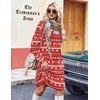 image:imageZeagoo Fall Dresses for Women Long Sleeve Casual Pleated V Neck Dress 2026 A Line Tunic DressXmas Reindeer