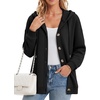 image:imageZeagoo Hoodie for Women Oversized Hooded Sweatshirt Button Hoodies With Pockets Comfy Fleece Jackets 2026 Fashion S3XLBlack