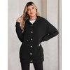 image:imageZeagoo Hoodie for Women Oversized Hooded Sweatshirt Button Hoodies With Pockets Comfy Fleece Jackets 2026 Fashion S3XLBlack