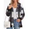 image:imageZeagoo Hoodie for Women Oversized Hooded Sweatshirt Button Hoodies With Pockets Comfy Fleece Jackets 2026 Fashion S3XLBlack Plaid
