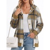 image:imageZeagoo Hoodie for Women Oversized Hooded Sweatshirt Button Hoodies With Pockets Comfy Fleece Jackets 2026 Fashion S3XLBrown Plaid
