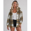 image:imageZeagoo Hoodie for Women Oversized Hooded Sweatshirt Button Hoodies With Pockets Comfy Fleece Jackets 2026 Fashion S3XLBrown Plaid
