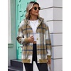 image:imageZeagoo Hoodie for Women Oversized Hooded Sweatshirt Button Hoodies With Pockets Comfy Fleece Jackets 2026 Fashion S3XLBrown Plaid